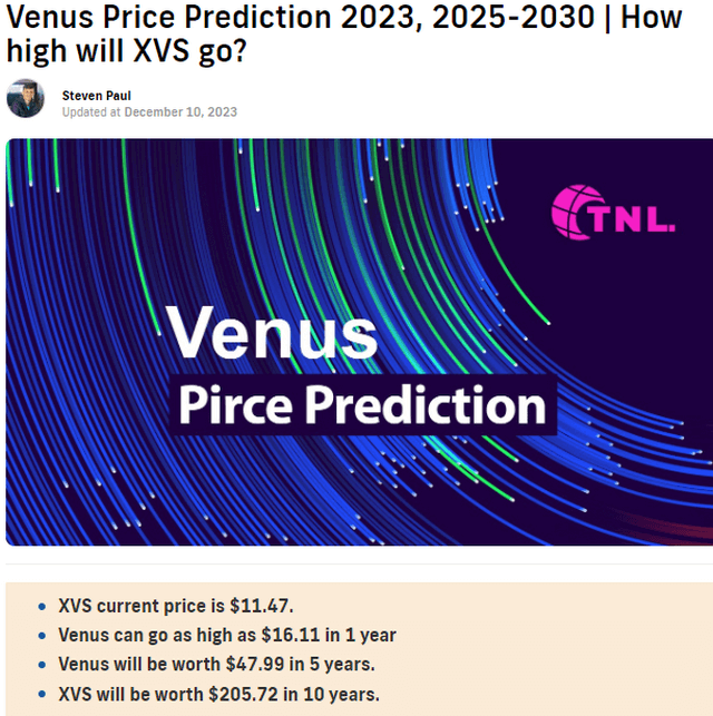【DeFi】仮想通貨Venus（XVS）価格予想（TechNewsLeader）